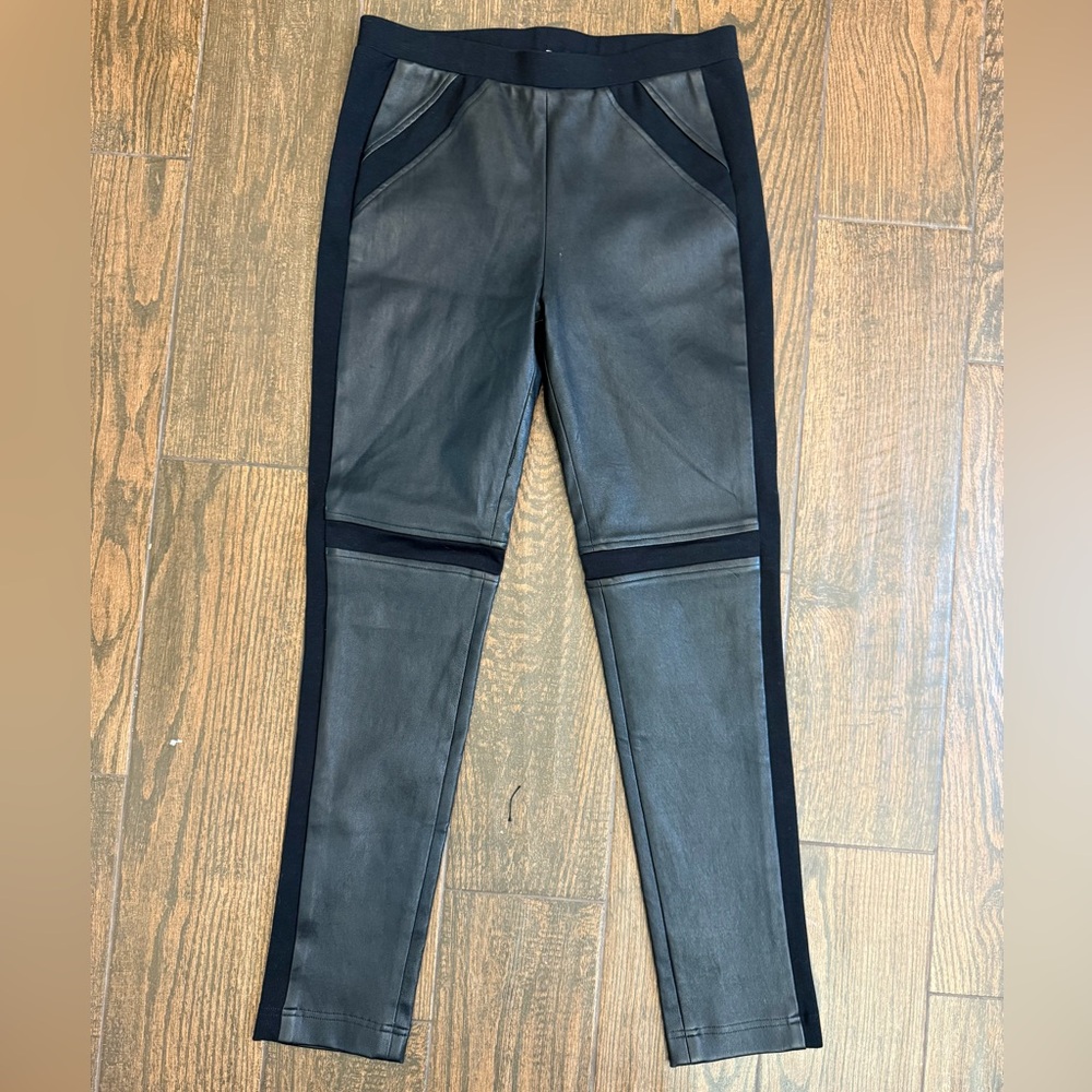 Women's Black Straight Leg leather leggings size 6